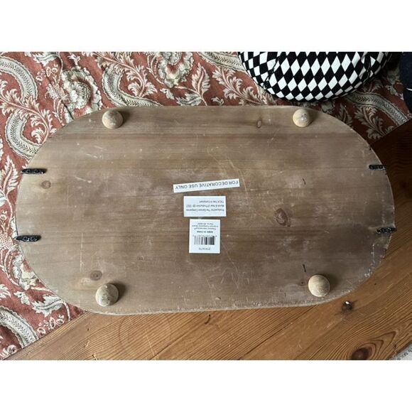 Welcome Fall Double Handled Chippy Wooden Tray 20” L Pumpkins - Picture 6 of 10